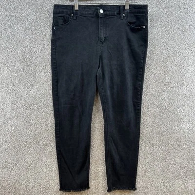 Pantalones de mezclilla para mujer Kenneth Cole talla 14 negros tiro medio Jess ajustados Foto 1 de 4