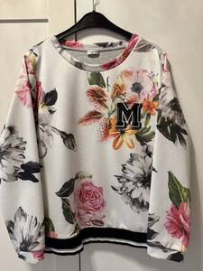 MARGITTES * Shirt * tolles Sweatshirt mit Blüten * Weiß * Bügelfrei * wie NEU!! - Bild 1 von 7