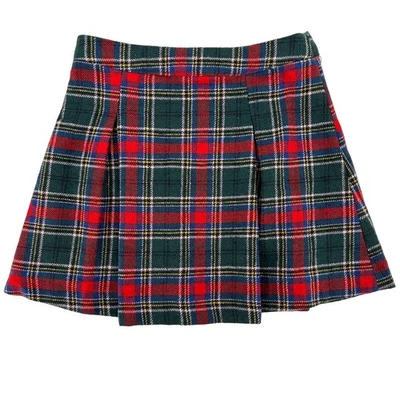Copper Key Plaid Pleated Skirt Girls Size X-Large 16 Red Green - Image 1 of 4