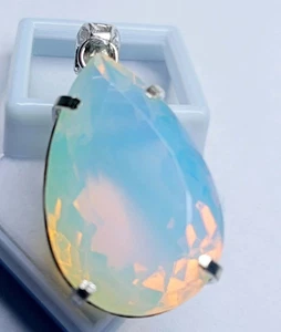 Colgante Gemas Corte Pera Plata Sólida 925 Ópalo Welo Natural 95,65 Ct - Imagen 1 de 6