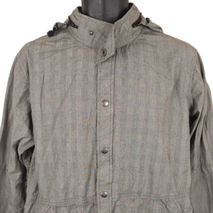Chaqueta cortavientos Hlaska para hombre talla grande gris a cuadros con capucha hecha en EE. UU. - Imagen 1 de 7