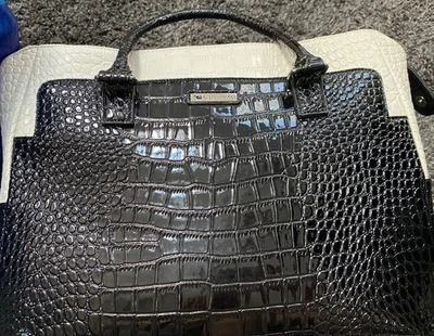 Cabrelli & Co. Black/White Rolling Computer Travel Bag - Image 1 of 4