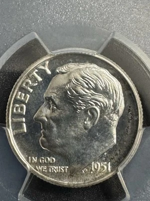 Moneda de diez centavos Roosevelt 1951 a prueba, graduación profesional PR67, fecha temprana, envío gratuito Foto 1 de 3