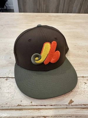 New Era Montreal Expos 25th Season Patch Halloween Colors Fitted Hat Size 7 1/4 - Image 1 of 3
