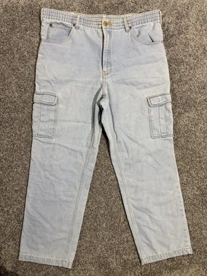 Habands 冰盒法兰绒内衬牛仔裤浅水洗尺寸 32L 直筒牛仔布 — 第 1/4 张图片