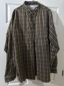 Columbia Men’s Long Sleeve Green Plaid Super Tahiami Button Front Shirt XL - Picture 1 of 6