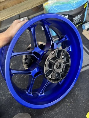 Llanta trasera recta OEM Yamaha Yzf R1M 2015 15-19 usada azul piezas Foto 1 de 4