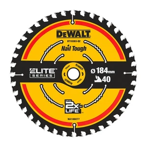 Dewalt ELITE Circular Saw Blade Nail Tough 184mm x 16mm 40T DT10303 - Picture 1 of 4