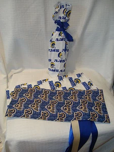 St. Louis/Los Angeles Rams NFL Cotton Fabric 15"x6.5" Wine/Gift Bag Cover - Picture 1 of 1