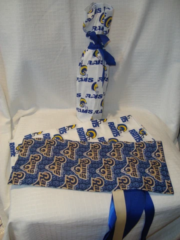 St. Louis/Los Angeles Rams NFL Cotton Fabric 15"x6.5" Wine/Gift Bag Cover Cover