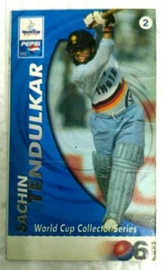 INDIA RARE PEPSI WORLD CUP COLLECTOR SERIES CRICKET CARD SACHIN TENDULKAR NO 2 - Picture 1 of 2