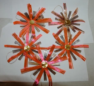 Antiguo adorno de árbol de Navidad, 6 botones de láminas grandes - Imagen 1 de 2