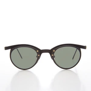 Unique Black Round Edgy Floating Rim Sunglass - Gavi - Picture 1 of 3