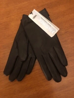 Women's Totes Isotoner Chocolate Brown Real Leather Lined Gloves Small RRP £20 - Image 1 of 2