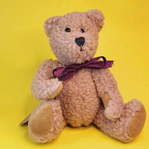 Boyds Bears Oso de Peluche Colección Archivo Beige Oso Difuso Granate Arco Etiquetado 8"  - Imagen 1 de 5