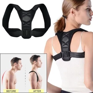 Posture Corrector Back Brace Upper Spine Support Neck Shoulder Clavicle Pain - Picture 1 of 11