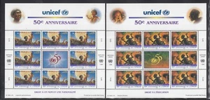 Bonitas minihojas UN UNO Geneva Scott 294 - 295 montadas sin montar o nunca montadas de Unicef 1996 - Imagen 1 de 1