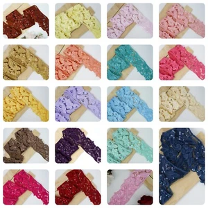 7 cm Guipure Lace Trim 1 Mtr Polyester Self-Colour Sequin Embroidery Craft Sewon - Picture 1 of 81