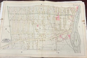 ORIG. 1884 PATERSON NJ, CLINTON-MARION & BURHANS LN.-LITTLE CONEY ISL. ATLASKARTE - Bild 1 von 3