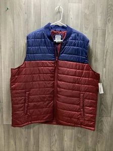 NEW Sonoma Men’s 2XL Red Blue Sleeveless Lightweight Quilted Puffer Vest - Picture 1 of 7