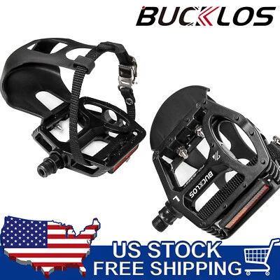 Велосипедные педали с зажимами для пальцев совместимы с горным велосипедом Peloton спин-байком для упражнений - Изображение 1 из 4