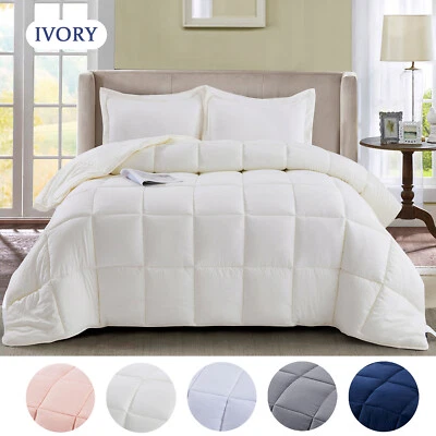 HIG 3 Piece Pre-Washed All Season Goose Down Alternative Comforter Duvet Insert