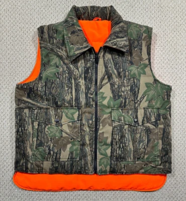 Vintage Winchester Vest Mens L Trebark Camo Orange Conceal Reversible Puffer - Image 1 of 4