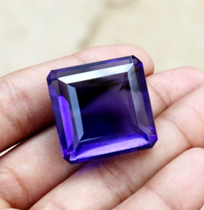 Piedra preciosa natural certificada piedra preciosa suelta 41,70 quilates forma radiante amatista púrpura - Imagen 1 de 6
