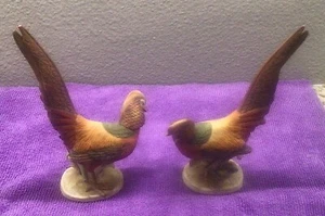 Lefton Japan Golden Pheasant Porc. Figurines KW1529A & B Hand Painted Vintage 5" - Picture 1 of 7