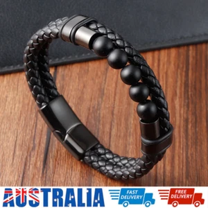 Beaded Leather Bracelets Magnetic Pro Hematie Humanic+ MAX Hematie Best Gift NEW - Picture 1 of 12