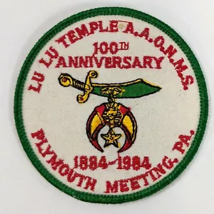 Parche bordado AAONMS Lu Lu Lu Temple Shriners Free Mason Plymouth Meeting 1984 - Imagen 1 de 2