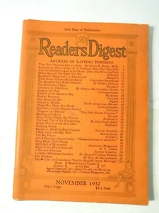 1937 READERS DIGEST Magazine - November 16th - Picture 1 of 4