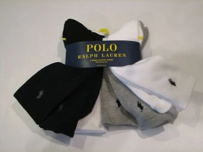 6 Пара Polo Ralph Lauren классический Sport логотип носки классический экипажа мужчин 10-13 - Изображение 1 из 4