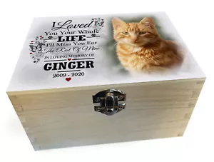 Personalised memorial pet urn, Wooden urn for pet ashes, Remembrance box. - Picture 1 of 15