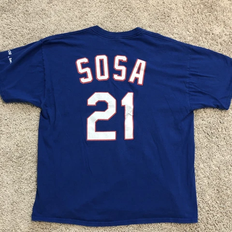 Texas Rangers Shirt Adult XL Blue MLB Baseball Outdoor Casual Athletic Sosa 162 Cover