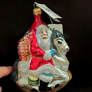 NWT Christopher Radko Carousel Santa on a Rocking Horse Christmas Ornament - Picture 1 of 4