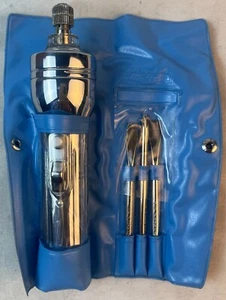Vintage Flashlight Screwdriver Combination w/Bits & Leather Case - BROKEN CLASP - Picture 1 of 17