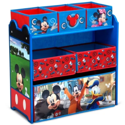 Caja de juguetes organizadora de lujo para niños con diseño de 9 contenedores Disney Mickey Mouse para niños pequeños REGALO Foto 1 de 4