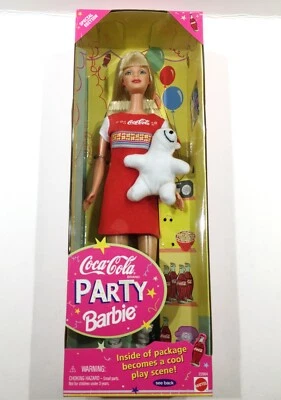 Muñeca Barbie Coca-Cola Party 1998 edición especial con oso polar de peluche ¡Nueva en caja! Foto 1 de 4