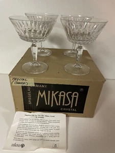 8 Mikasa Crystal Tall Sherbert Dessert, Spielgelau GERMAN 5.25” NEW - Picture 1 of 5