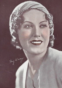 BEAUTIFUL FAY WRAY POSTCARD 5"X 7" - KING KONG STAR Printed Signature 1930s - Picture 1 of 2