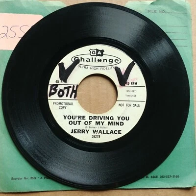 JERRY WALLACE You're Driving You Out Of My Mind 45 7" Vinyl COUNTRY ROCK - Image 1 of 2