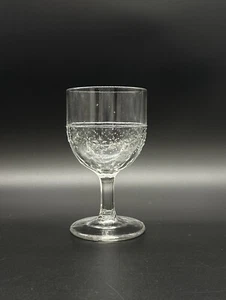 Vintage EAPG Antique Victorian Pattern Glass 8 Oz Wine Goblet Dots Stars 5-6/8" - Picture 1 of 13