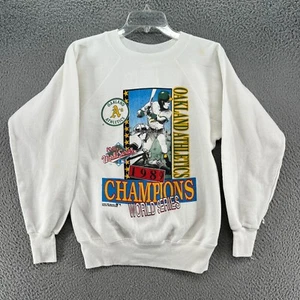 Vintage Oakland Athletics Sweatshirt Medium A's 1989 MLB Champions Pullover - Picture 1 of 10