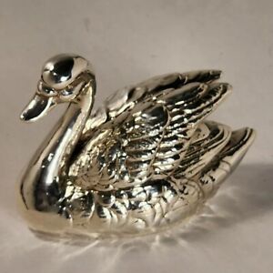Vintage 925 STERLING SILVER Swan Figural Display Piece with Smooth Flowing Lines