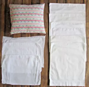 Almohada de plumas vintage rosa a rayas 11x13 + 9 fundas cabaña bebé niño - Imagen 1 de 24