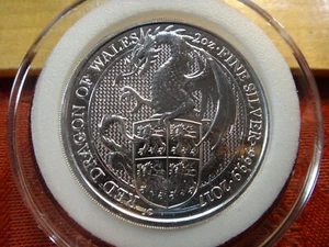 2017 Red Dragon of Wales Great Britain Queen's Beast 2 Oz Silver Coin Lot A - Picture 1 of 5