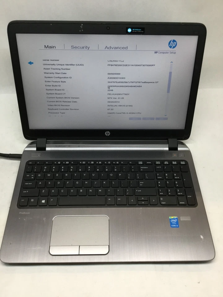HP ProBook 450 G2 15" Laptop Intel Core i3 4th Gen.  -MZ - Image 1 of 4