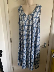 BNWT PURE BY ULLA POPKEN COTTON LEAF PATTERN DRESS SIZE 24 / 26 - Picture 1 of 3