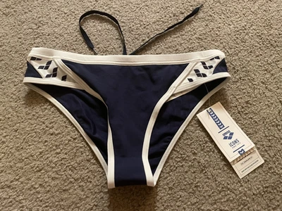 Arena Womens Bathing Suit Solid Swimsuit Swimming Brief Icons Navy Blue/White 36 - Image 1 of 2